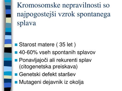 Infografika: dejavniki tveganja za spontani splav (kromosomske nepravilnosti, hormonske motnje, okužbe, nepravilnosti maternice)