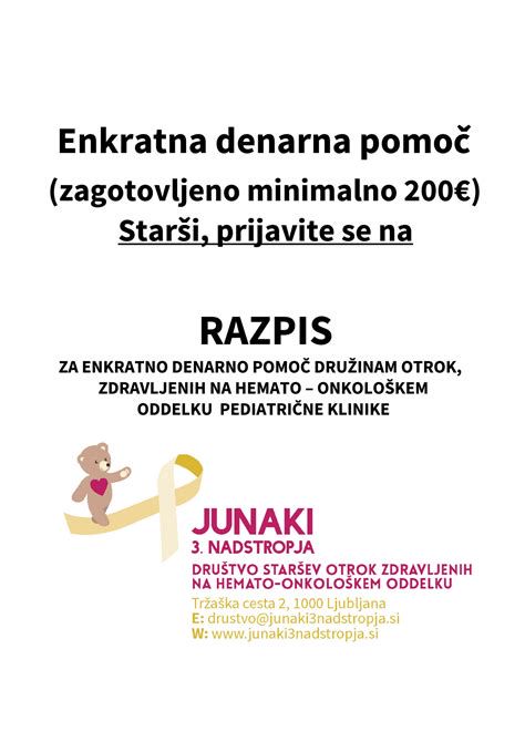 Infografika: postopek vložitve vloge za enkratno denarno pomoč ob rojstvu otroka