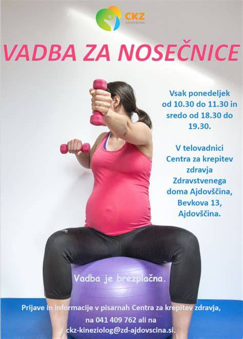 Rekreacijska vadba za nosečnice v Centru za krepitev zdravja Nova Gorica