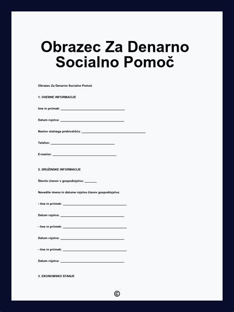 Obrazec za denarno pomoč ob rojstvu - primer izpolnjenega obrazca